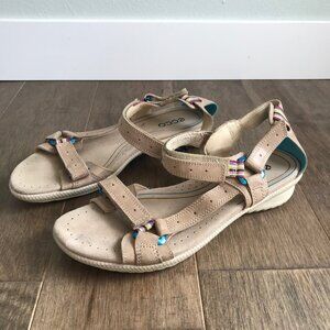 Ecco Sandals with Adjustable Strap - Tan / Beige - Women's Size 40 EU / 9-9.5 US